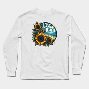 Long Beach Sunflower Long Sleeve T-Shirt